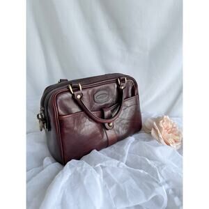 OROTON Vintage brown genuine leather Cowhide handbag Australia Double Handle